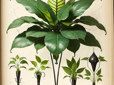 An antique botanical drawing of a plant art botanical drawing flowers plant