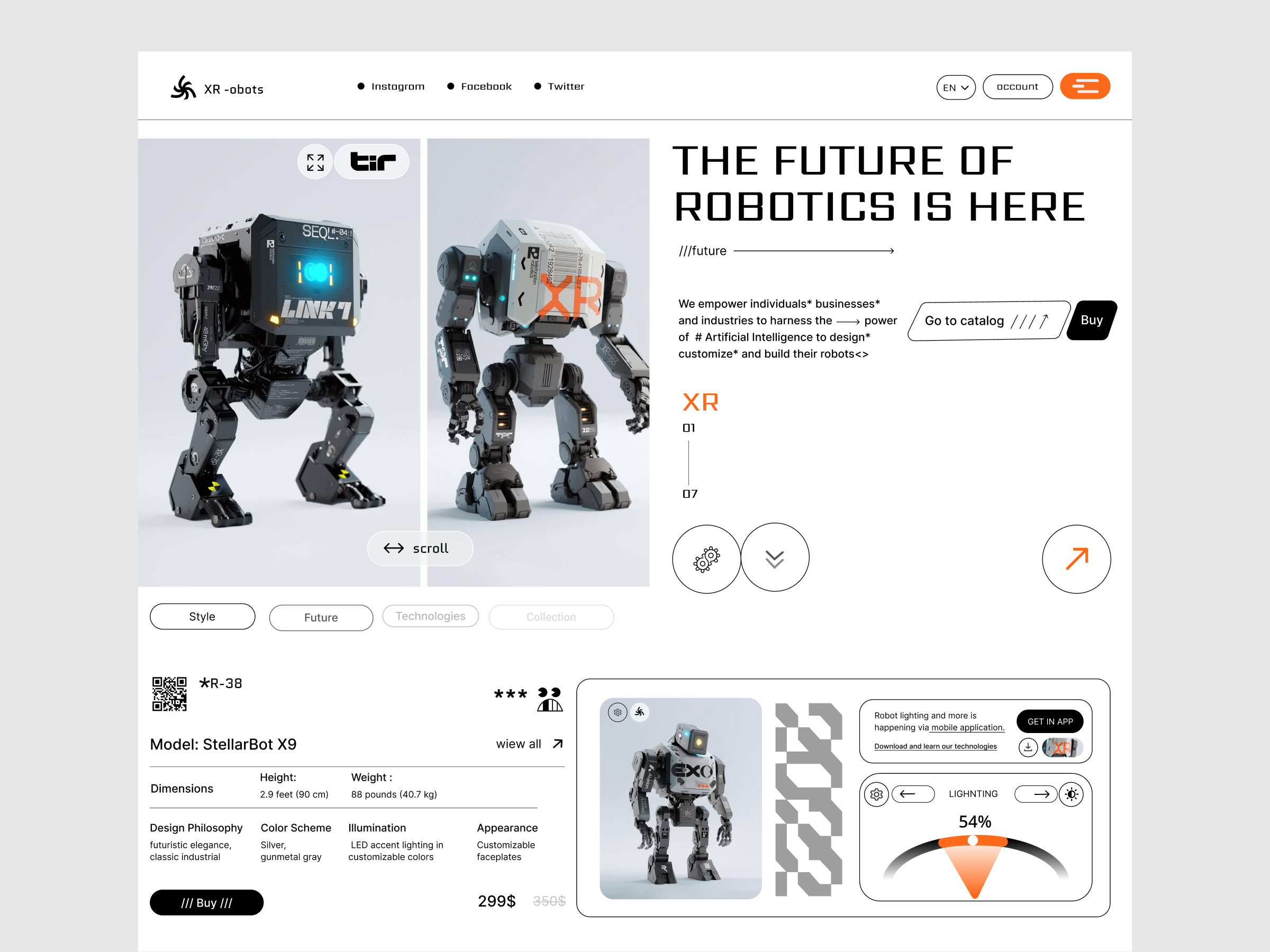 Robotics site UI Concept by Linur for Eloqwnt on Dribbble
