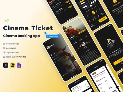 Cinema Ticket App app behance booking case study cinema design figma miro sketch ticket ui user interface ux ux ui