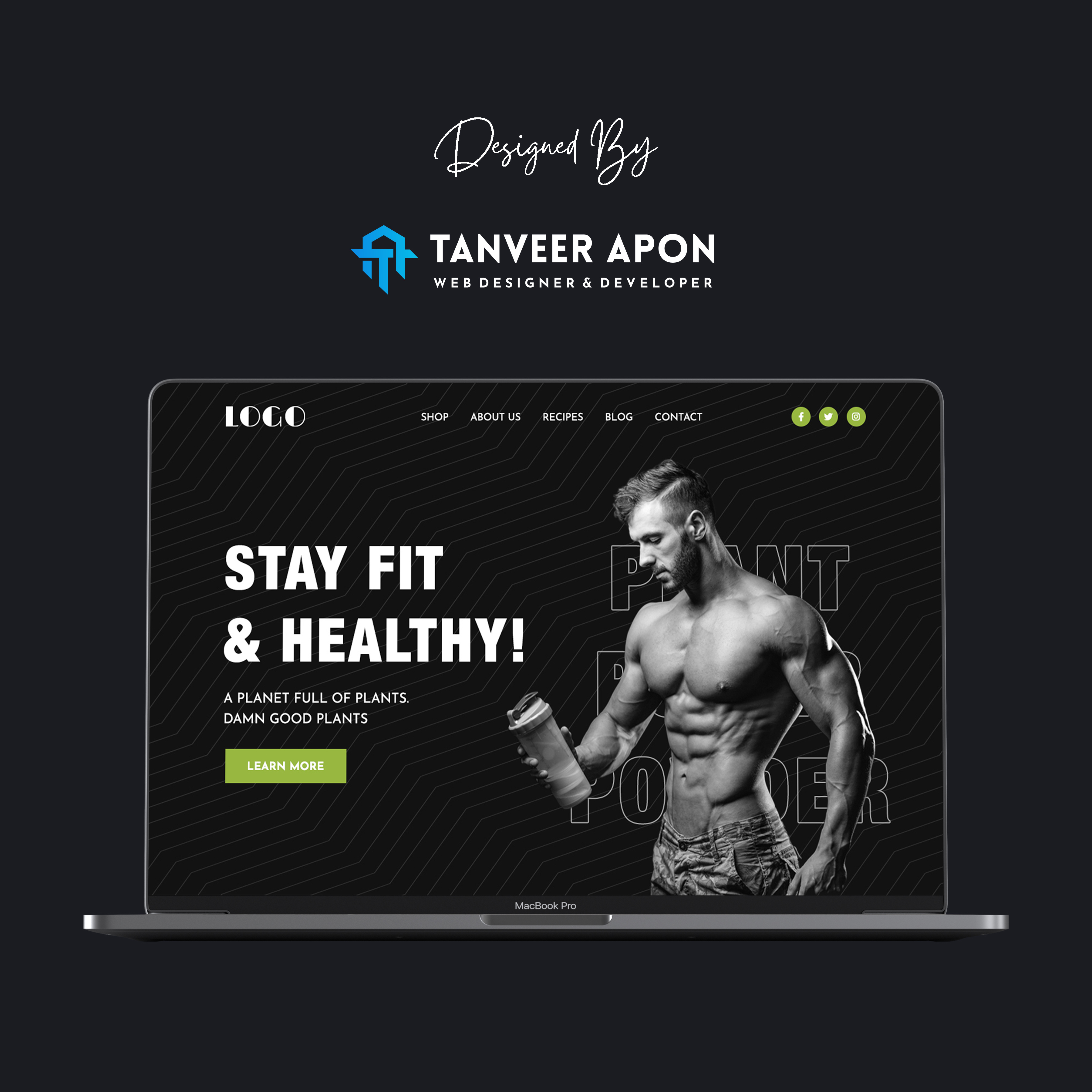 Gym & Fitness (Nutrition & Supplement) Website Design bodybuilder dark design fitness gym health landing page design nutrition supplement ui ux web design web page design