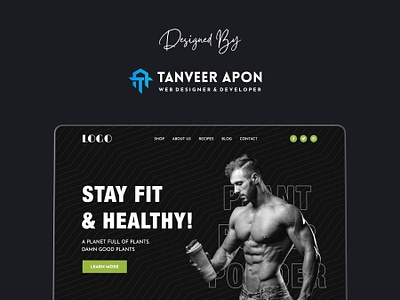 Gym & Fitness (Nutrition & Supplement) Website Design bodybuilder dark design fitness gym health landing page design nutrition supplement ui ux web design web page design