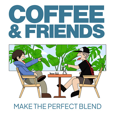 Coffee and Friends character concept design graphic design illustration vector