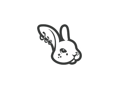 Tattooed Rabbit Logo animal bunny buy earring hipster logo logos logos for sale logotype pet piercing rabbit ring sale sales salon tattoo tattooed