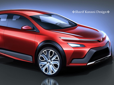 Kanani Motors Model B7 Hatchback Exterior Design automobile automotive b7 cars design designer exteriordesign hatchback kananimotors red sharifkanani