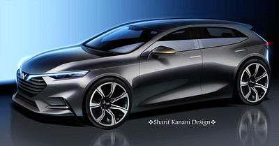 Kanani Motors A7 Hatchback Exterior Design a7 automobile automotive cars design designer exteriordesign gray hatchback kananimotors sharifkanani