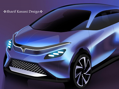 Kanani Motors Model A5 Hatchback Exterior Design a5 automobile automotive blue cars design designer exteriordesign hatchback kananimotors sharifkanani