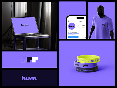 HUM - NFT Art Exhibition | Wordmark and Branding blockchain brand brand identity branding crypto design exhibition graphic design iconic logo design logofolio logomark nft retro symbol tech timeless web3 wordmark world class