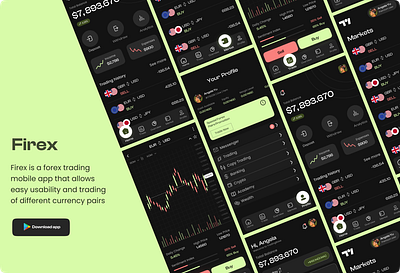 FIrex - Forex Trading Mobile App 3d branding ui