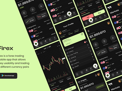 FIrex - Forex Trading Mobile App 3d branding ui