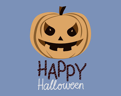 Happy Halloween Poster card face flat halloween happy poster pumpkin vector