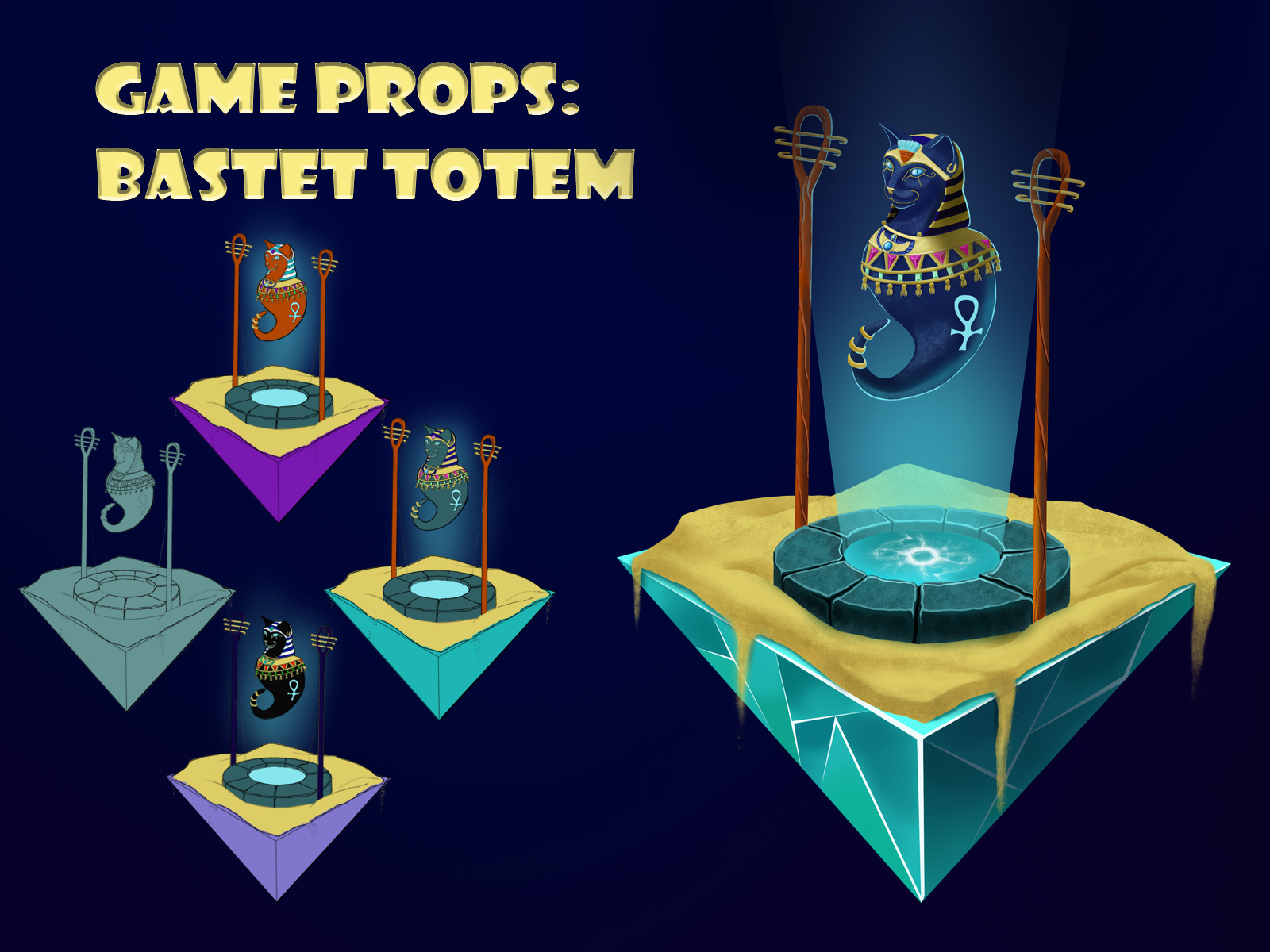 Game Props: Bastet Totem by Katya Anistratenko on Dribbble