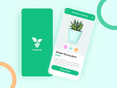 Plantona- A plant selling app (Concept) app branding concept ecommerce logo modern nature plants selling ui