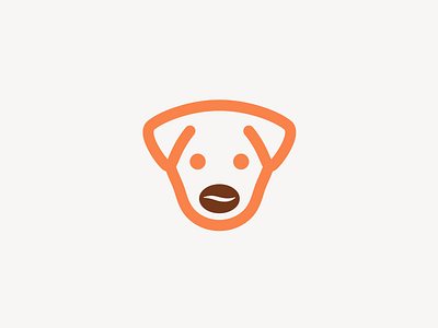 Dog + Coffee animal bean brand branding cafe clean clever coffee coffee bean dog doggie head identity logo monoline nose outline pet simple smart