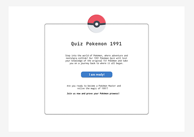 Pokemon Quiz 1991 application design front end graphic design pokemon quiz ui