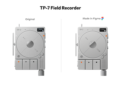 TP-7 Field Recorder - Made in Figma🔥 3d artwork design download figma figma illustration graphic design illustration industrial design ui