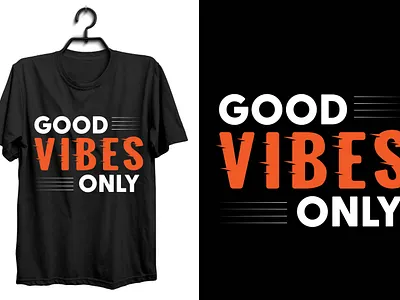 Good Vibes Only Typography T-shirt Design design graphic design illustration logo typography vector web design