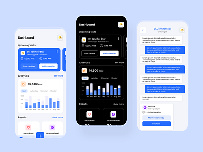 Doctor visit app UI Design #Dailyuidesign branding dark darklight theme design doctor app light theme ui ux
