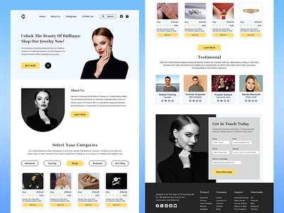 jewelry website/ landing page UI design e commerce landing page ui e commerce website ui jewelry landing page ui design jewelry website ui design landing page landing page ui design ui ui design uiux web design website website design website ui design