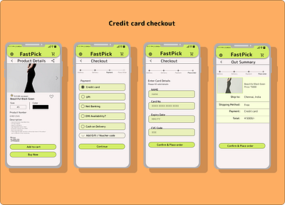FastPick 002 credit card checkout dailyui frontend interaction design ui design ux design