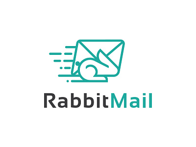 Rabbit Mail logo animal logo app branding communication delivery fast icon letter logo mail logo pet post rabbit logo vector wild
