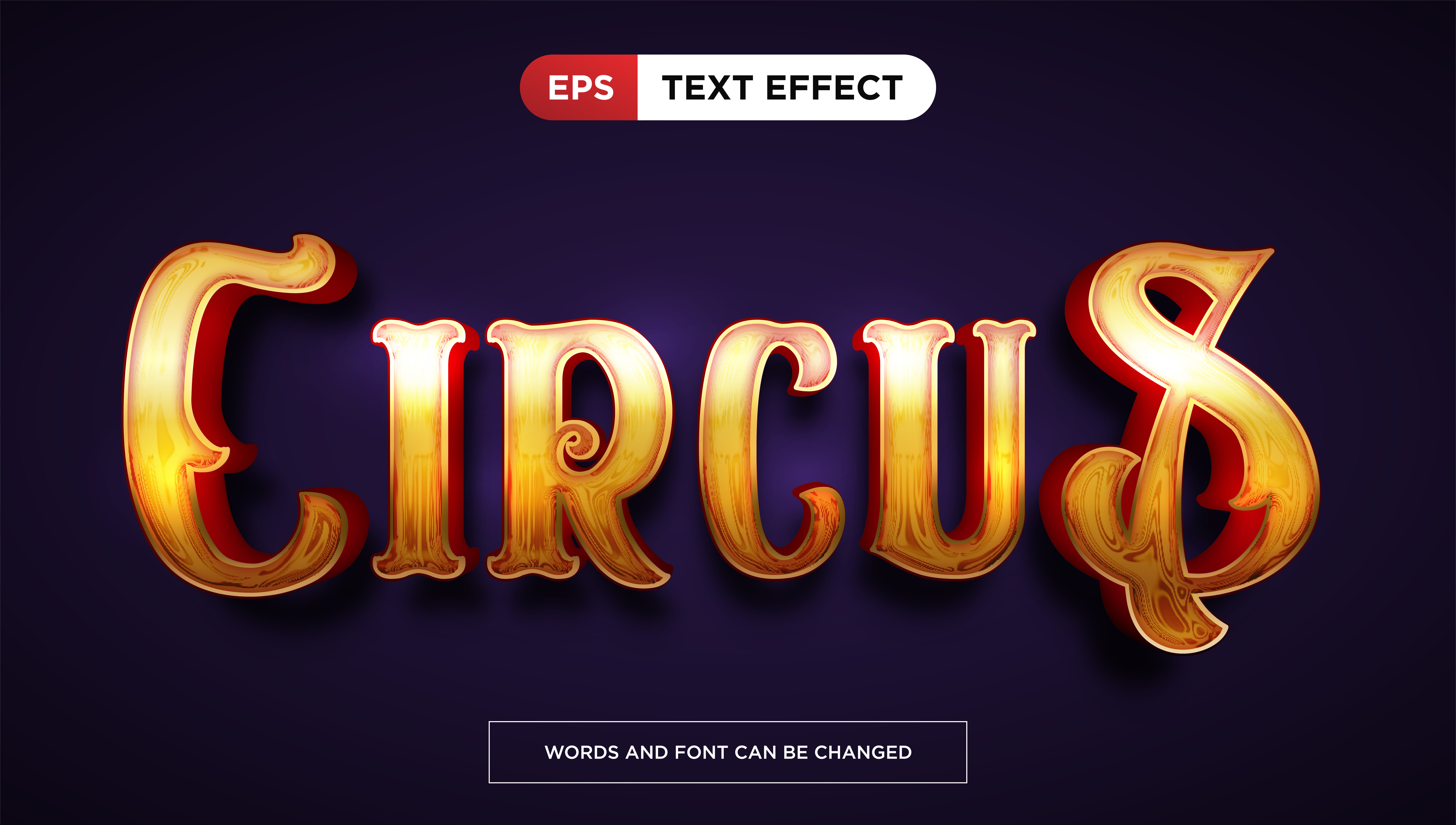 Golden Circus Text Effect colours