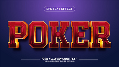 Poker Red Casino Text Effect roulette