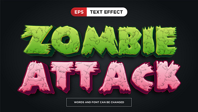 Zombie Attack Text Effect grave