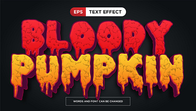 Bloody Pumpkin Text Effect grave