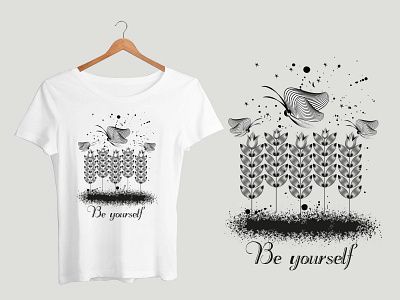 Be Yourself Vector T-Shirt Design butterfly design fashion graphic design illustration mens fashion modern modernart natureslove print savethenature t shirt design textbase tshirt tshirtdesign tshirts typography vector vectortshirt vectortshirtdesign