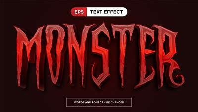 Red Monster Text Effect colours