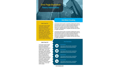 One Page Business News Newsletter PowerPoint Template ppt presentation