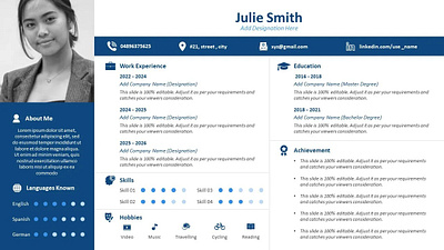 CV Personal Profile PowerPoint Slide slide design