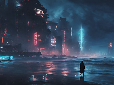 Cyberpunk city, futuristic, spaceships, towers, artwork, Sci-fi, HD  wallpaper