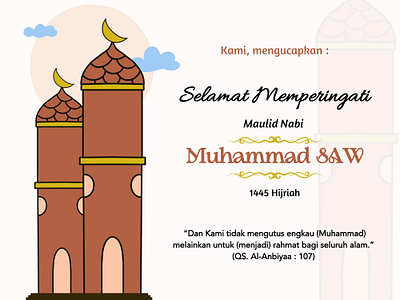 Maulid Nabi Muhammad SAW / Birthday of the Prophet Muhammad SAW banner card cards design graphic design illustration post ui