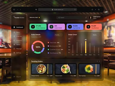 Apple Vision Pro Spatial UI - Restaurant Dashboard Design apple design apple vision ar ar design augmented dashboard ui glasses ios mixed reality modern restaurant spatial ui ui ux virtual virtual experience virtualreality vision pro vr web