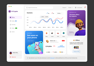 Dashboard Crypto (UI Design) 3d crypto design dashboard ui