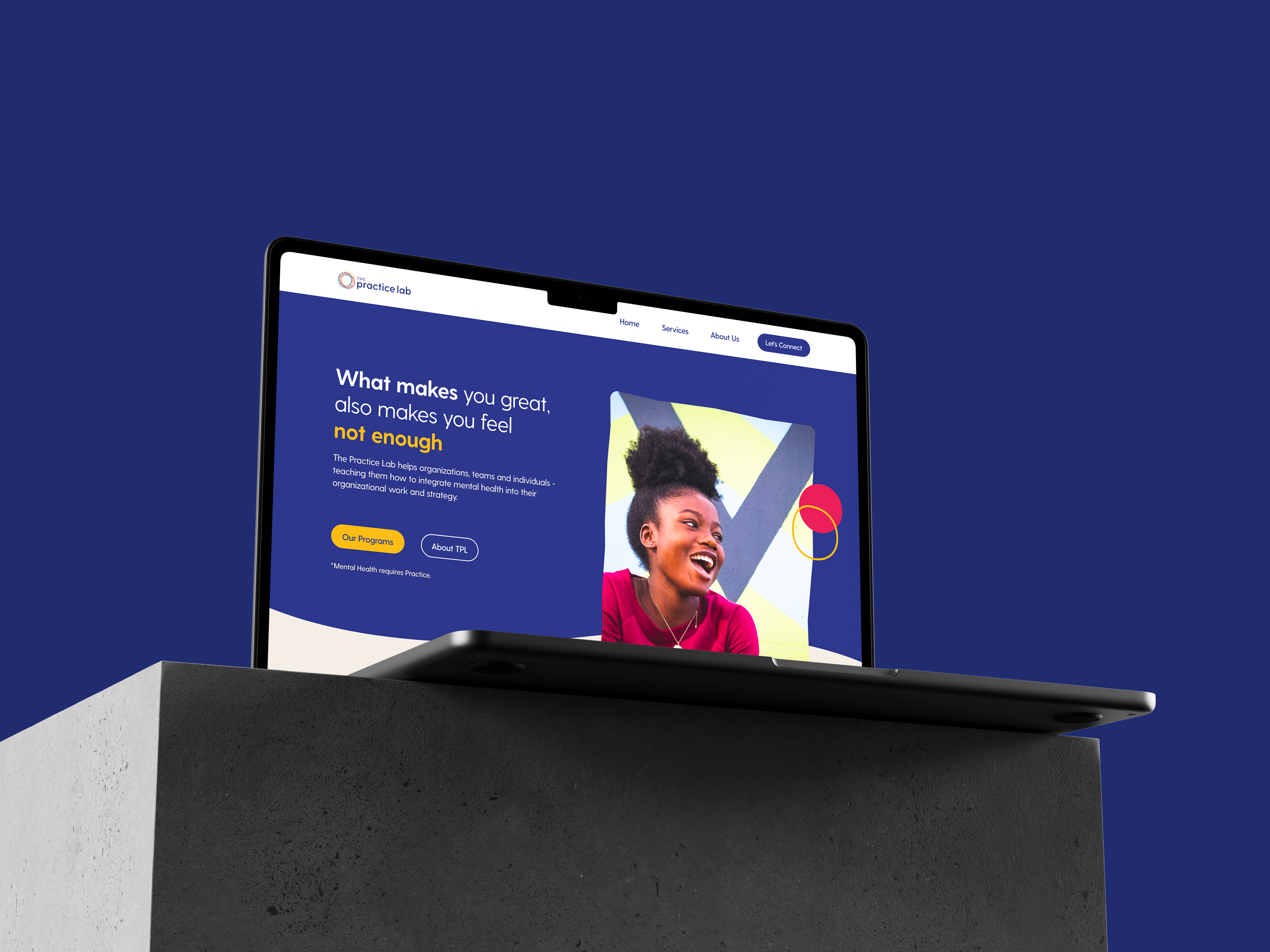 The Practice Lab - Specialized in training on mental health business clean colorful creative education mental health psychology startup training ui