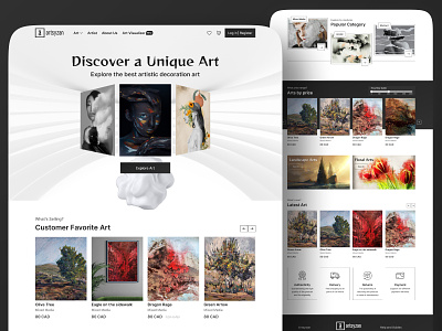 Art Web Design art artist design e commerce website ecommerce homepage landing page login minimal ui web web design web ui webdesign webpage website