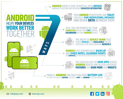 7 ways Android helps you to work better infographics design branding graphic design ui