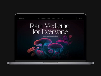 Sacred Stacks Website — Plant Medicine Supplements chocolate design desktop main page mushrooms navigation product design sacred supplements ui uxui website