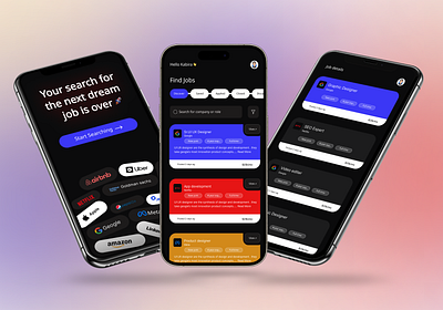 Dream Job Mobile Application Design app design mobile app design ui ui ux design user interface design ux ux design