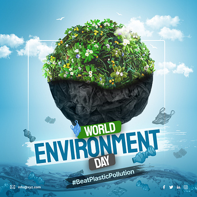 World Environment Day Social media post design branding graphic design ui