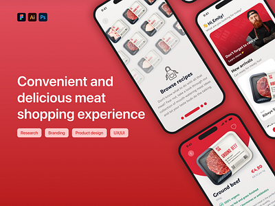 MeatYard - Branding, packaging, website and mobile app app branding case study creative design logo mobile app portfolio ui ui.ux