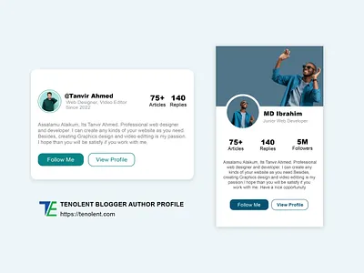 Tenolent Blogger Template Author Profile Card UI Design author profile card blogger blogger template blogspot graphics graphics design premium blogger template product design tailwind css template template design tenolent tenolent blogger template ui ux web design web development