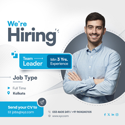 Hiring post design for Team Leader branding graphic design ui