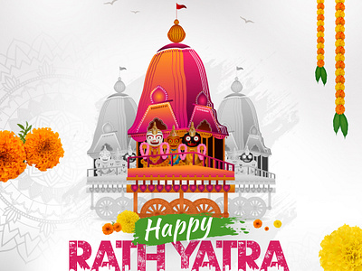 Happy Rathyatra Social Media post design branding graphic design ui