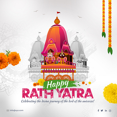 Happy Rathyatra Social Media post design branding graphic design ui