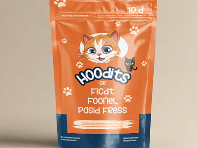 Cat Food Pouch Packaging Design cat food design food pouch graphic design illustration packaging packaging design pet food pet pouch pouch pouch design