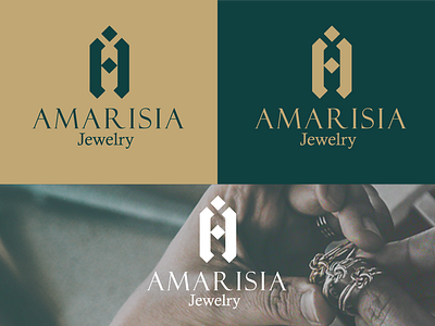 Amarisia A letter Jewerely Logo a jewerely a jewerely shape a luxury jewerely a minimalist a ring a typface aelegant jewelry branding bridal jewelry custom made jewelry green a letter high quality materials logo minimalist a letter logo precious metal a logo