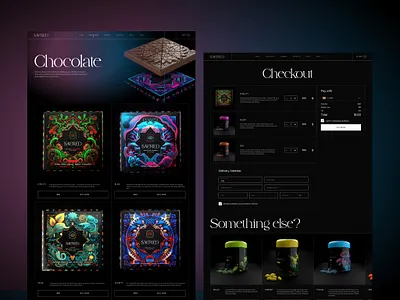 Sacred Stacks Website — Plant Medicine Supplements checkout chocolate desktop medicine mushrooms navigation page plant product design shop supplements website